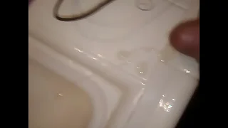 Me cumming 'round over an obstacle bathroom counter